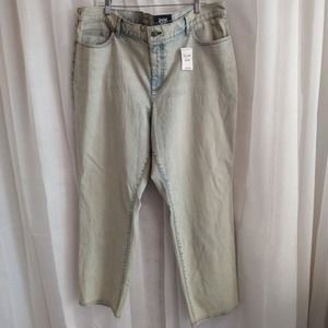 Lands End‎ Womens Jeans Womens 24W Light Wash High Rise Straight Leg New